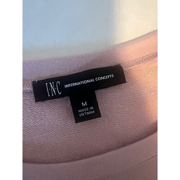INC Light Pink Pullover Sweater with Imitation Pearl Accents women-Size Medium - Picture 3 of 5